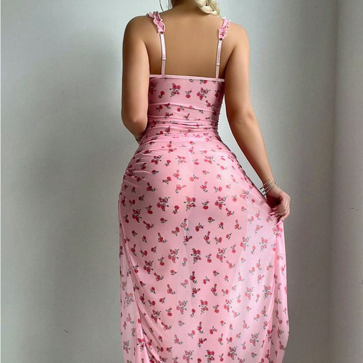 Floral Mesh Lingerie Dress