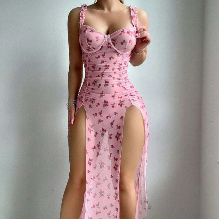 Floral Mesh Lingerie Dress