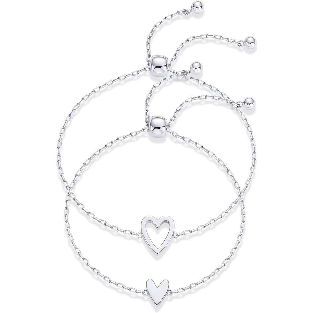 Light Luxury Multi-Layer Heart Adjustable Bracelet - Gold/Silver Two-Color Jewelry
