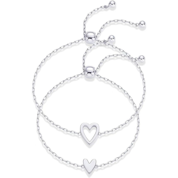 Light Luxury Multi-Layer Heart Adjustable Bracelet - Gold/Silver Two-Color Jewelry