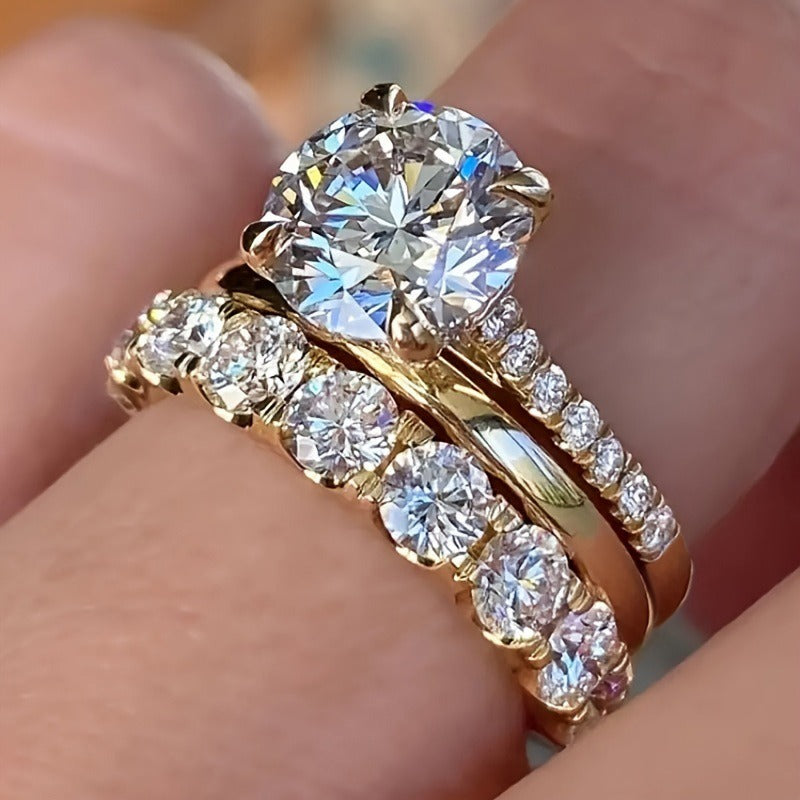 Eternal Promise Ring | 18K Gold Diamond Ring (Two Colors Available)