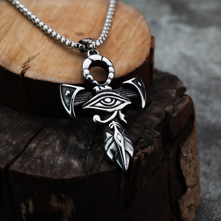 Ancient Egyptian Ankh Symbol & Eye of Horus Necklace