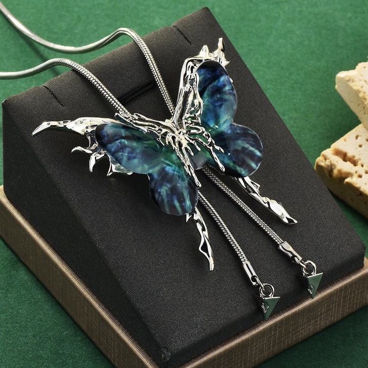 S925 Silver 6 Styles Available Light Luxury Dark Butterfly Pendant Necklace