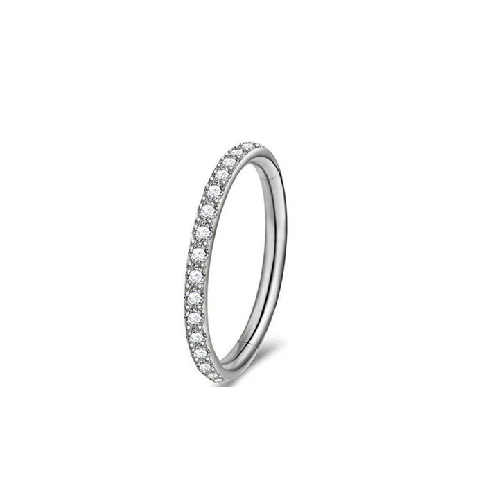 Multi-Color Paved Diamond Circular Multi-Purpose Earring/Nose Ring S925 Silver High-End Piercing Jewelry