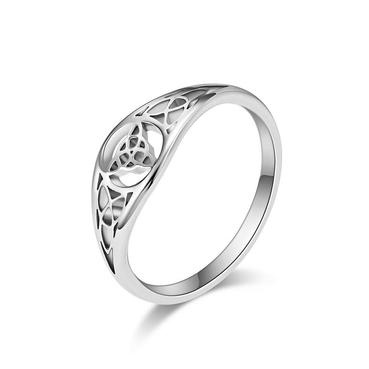 Witch Knot Protection Ring Multi-Color Hollow Amulet Band