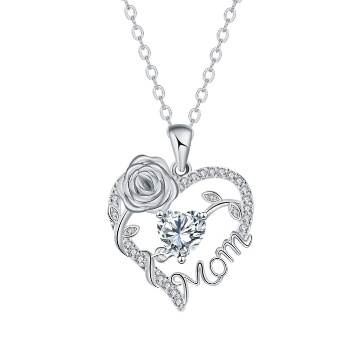 Heart Rose Mom Multi-Color Gem Necklace Light Luxury Memorial Choker
