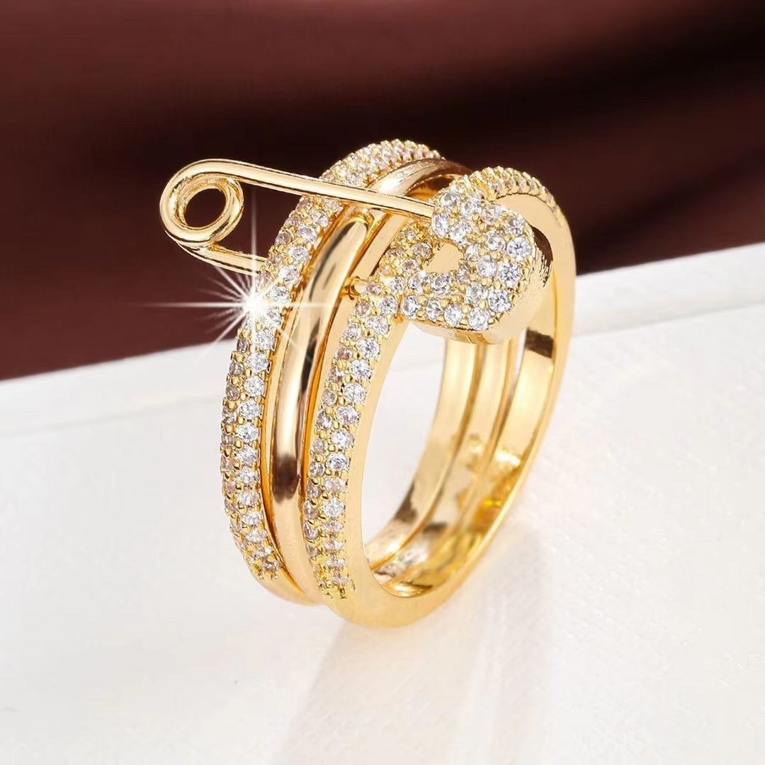 Convertible 3-Piece Stackable Ring Set with Detachable Safety Pin