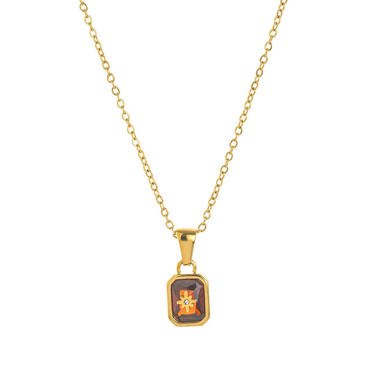 12-Month Birthstone Exclusive Necklace - 18K Gold-Plated Month-Corresponding Clavicle Chain