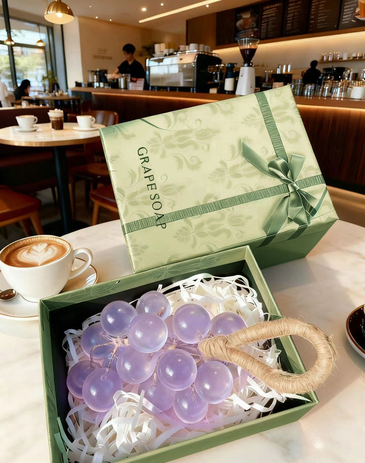 Grape-Shaped Handmade Soap Gift Box (20 pcs) | Botanical Essential Oil Soaps