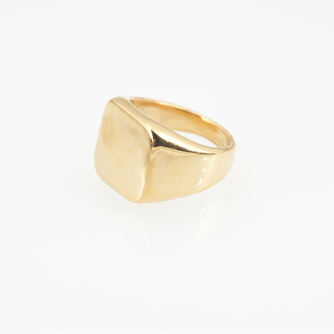 18K Gold/Silver Geometric Plain Band Ring - Minimalist Wide Band Light Luxury Niche Band