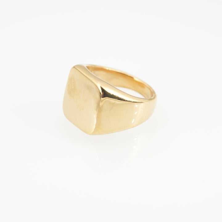 18K Gold/Silver Geometric Plain Band Ring - Minimalist Wide Band Light Luxury Niche Band