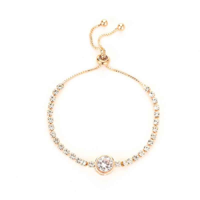 Full-Diamond Drawstring Adjustable Bracelet - Multi-Color Light Luxury Sparkling Bracelet