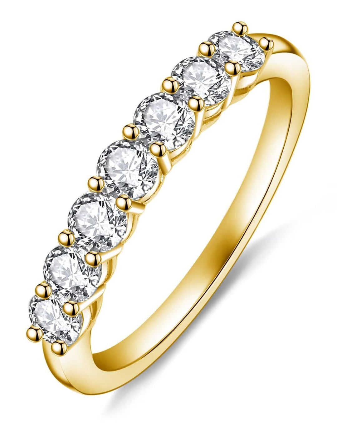 18K Gold / 18K White Gold Eternity Ring Classic Round-Cut Multi-Stone Design
