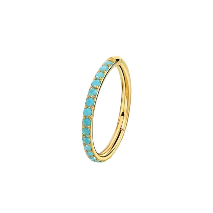 Multi-Color Paved Diamond Circular Multi-Purpose Earring/Nose Ring S925 Silver High-End Piercing Jewelry