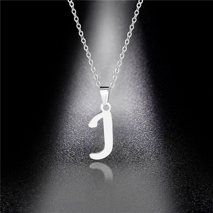 26 Letters Optional Minimalist Silver Necklace - Unisex Personalized Custom Initial Name Accessory