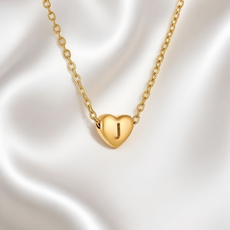 26 Letters Optional Heart Necklace - Women's Light Luxury Romantic Heart-Shaped Letter Accessory