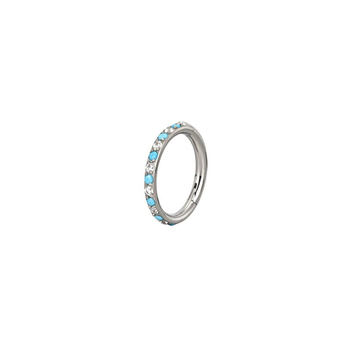 Multi-Color Paved Diamond Circular Multi-Purpose Earring/Nose Ring S925 Silver High-End Piercing Jewelry