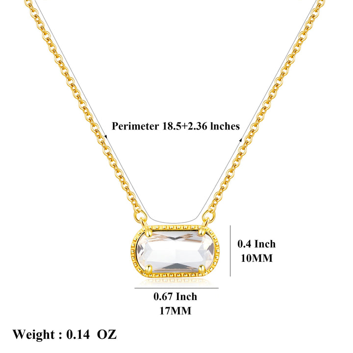 December Birthstone 18K Gold-Plated Necklace - Multi-Color Oval Gemstone Choker