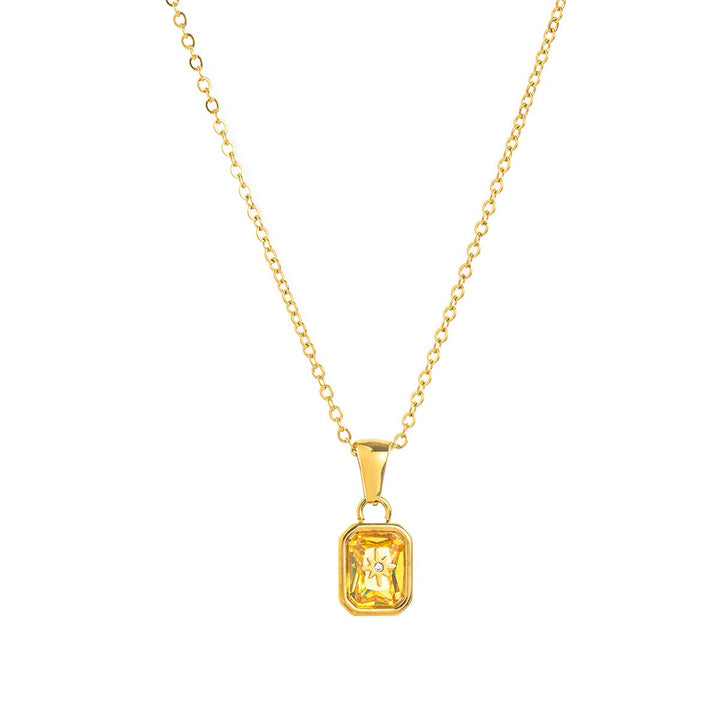 12-Month Birthstone Exclusive Necklace - 18K Gold-Plated Month-Corresponding Clavicle Chain