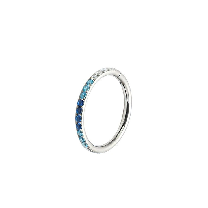 Multi-Color Paved Diamond Circular Multi-Purpose Earring/Nose Ring S925 Silver High-End Piercing Jewelry