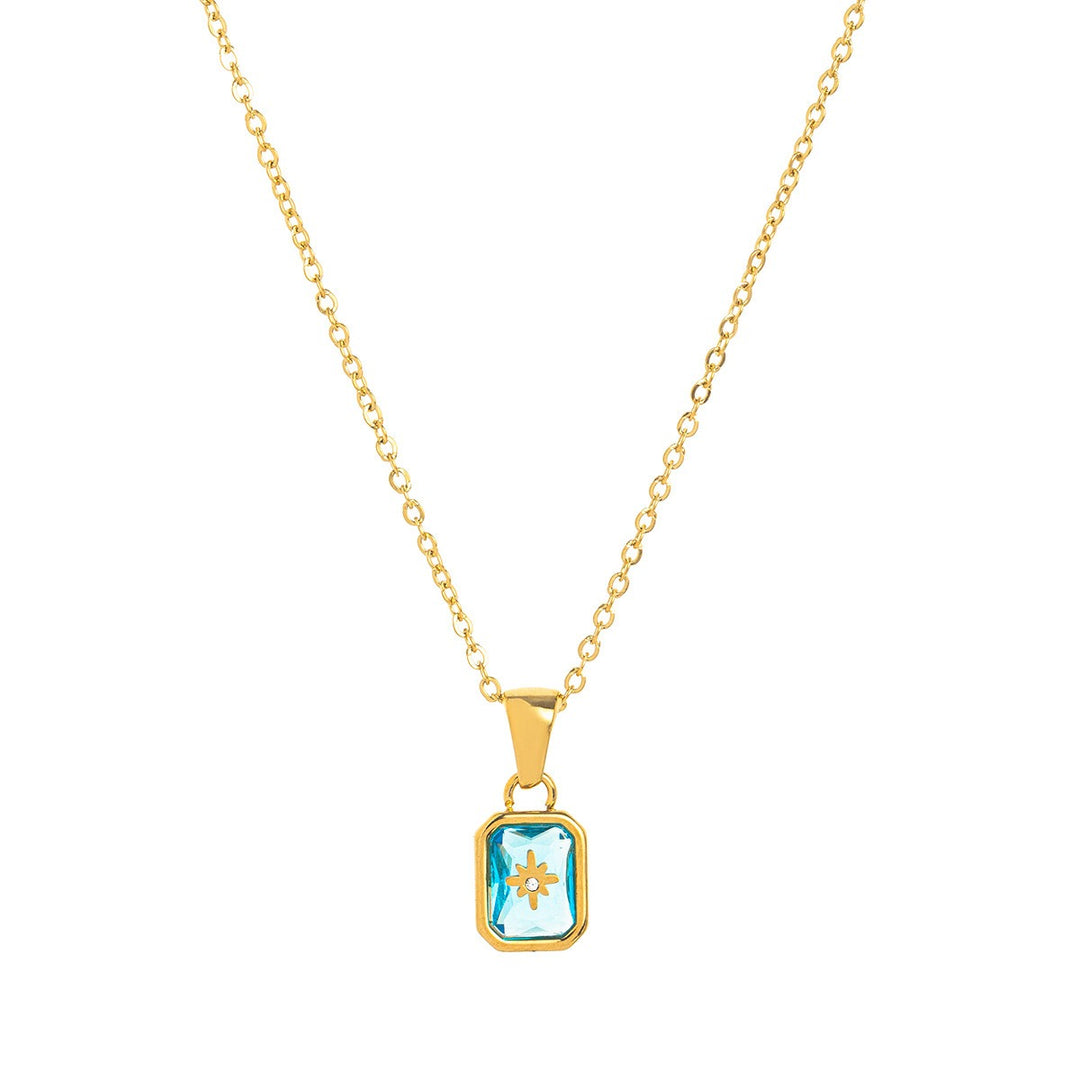 12-Month Birthstone Exclusive Necklace - 18K Gold-Plated Month-Corresponding Clavicle Chain