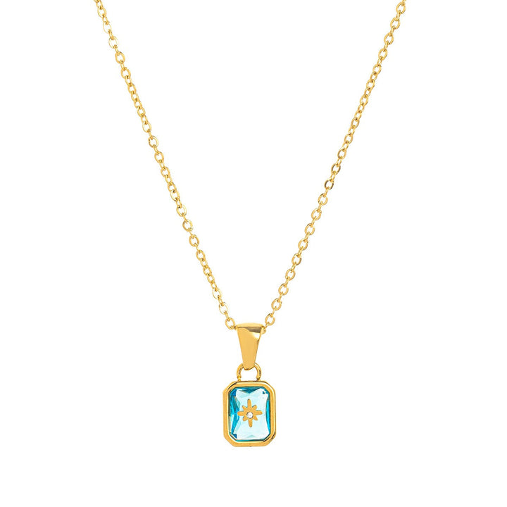 12-Month Birthstone Exclusive Necklace - 18K Gold-Plated Month-Corresponding Clavicle Chain