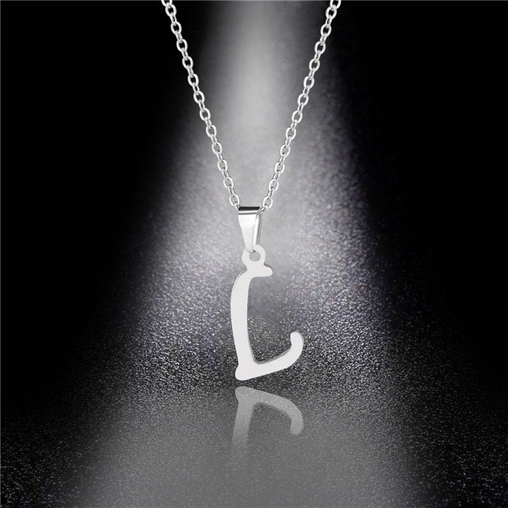 26 Letters Optional Minimalist Silver Necklace - Unisex Personalized Custom Initial Name Accessory