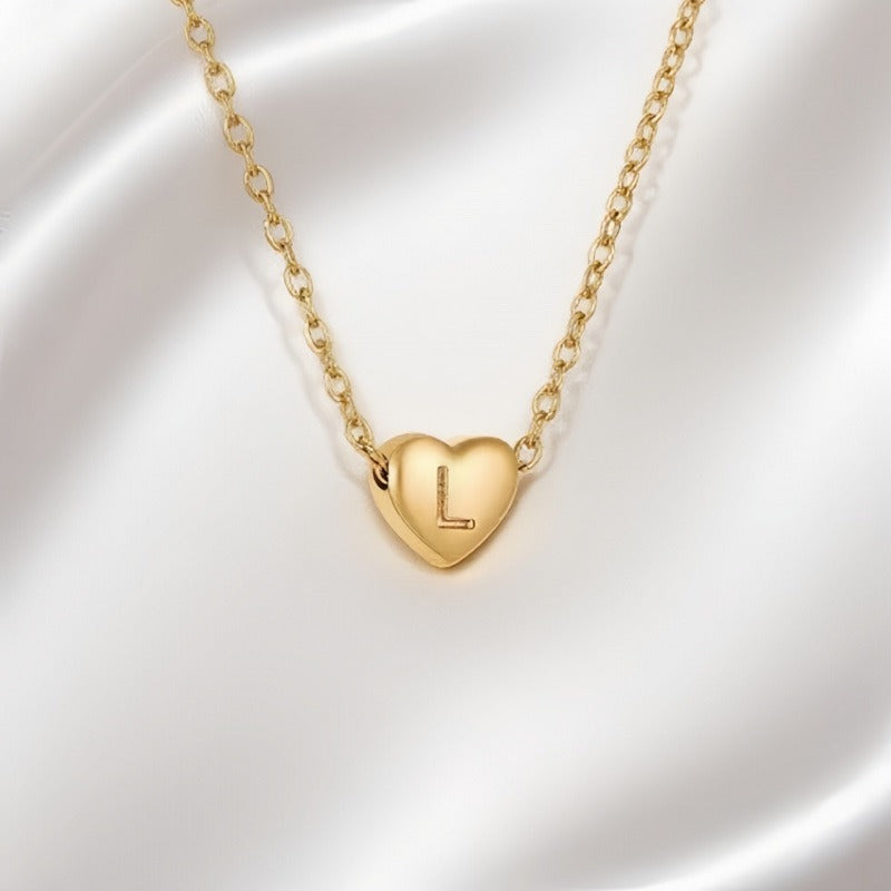 26 Letters Optional Heart Necklace - Women's Light Luxury Romantic Heart-Shaped Letter Accessory