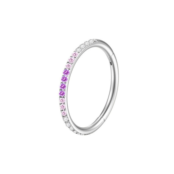 Multi-Color Paved Diamond Circular Multi-Purpose Earring/Nose Ring S925 Silver High-End Piercing Jewelry