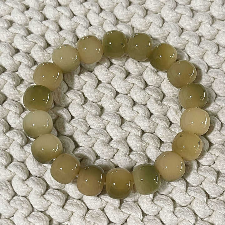 Multi-Color Natural Crystal Barrel Bead Bracelet - Oriental Zen Personalized Bracelet, Unisex Energy Accessory