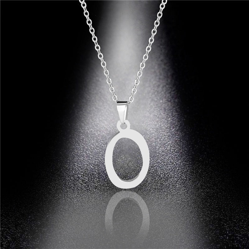 26 Letters Optional Minimalist Silver Necklace - Unisex Personalized Custom Initial Name Accessory