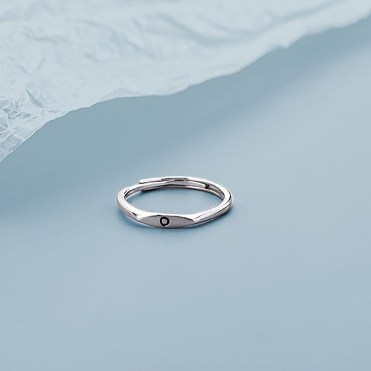 S925 Silver 18K Gold 26-Letter Minimalist Plain Band Ring