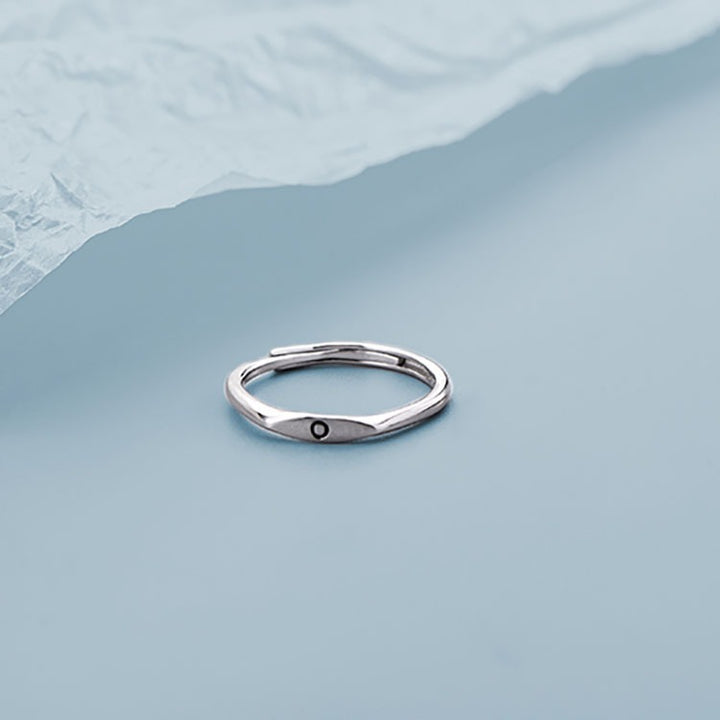 S925 Silver 18K Gold 26-Letter Minimalist Plain Band Ring