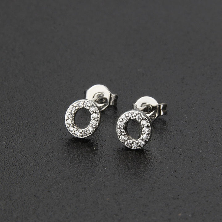 18K Gold 26-Letter Full-Diamond Earrings