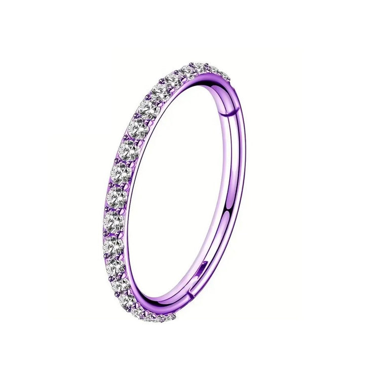 Multi-Color Paved Diamond Circular Multi-Purpose Earring/Nose Ring S925 Silver High-End Piercing Jewelry