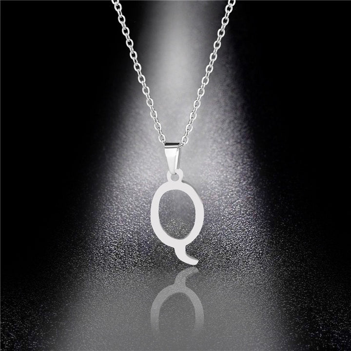 26 Letters Optional Minimalist Silver Necklace - Unisex Personalized Custom Initial Name Accessory