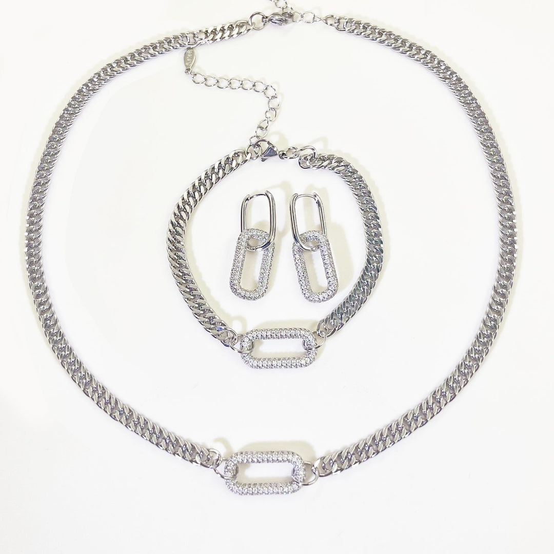 Multi-Category Multi-Diamond Color Light Luxury Chain Jewelry Set