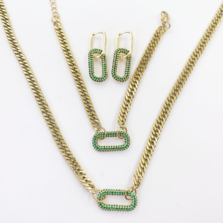 Multi-Category Multi-Diamond Color Light Luxury Chain Jewelry Set