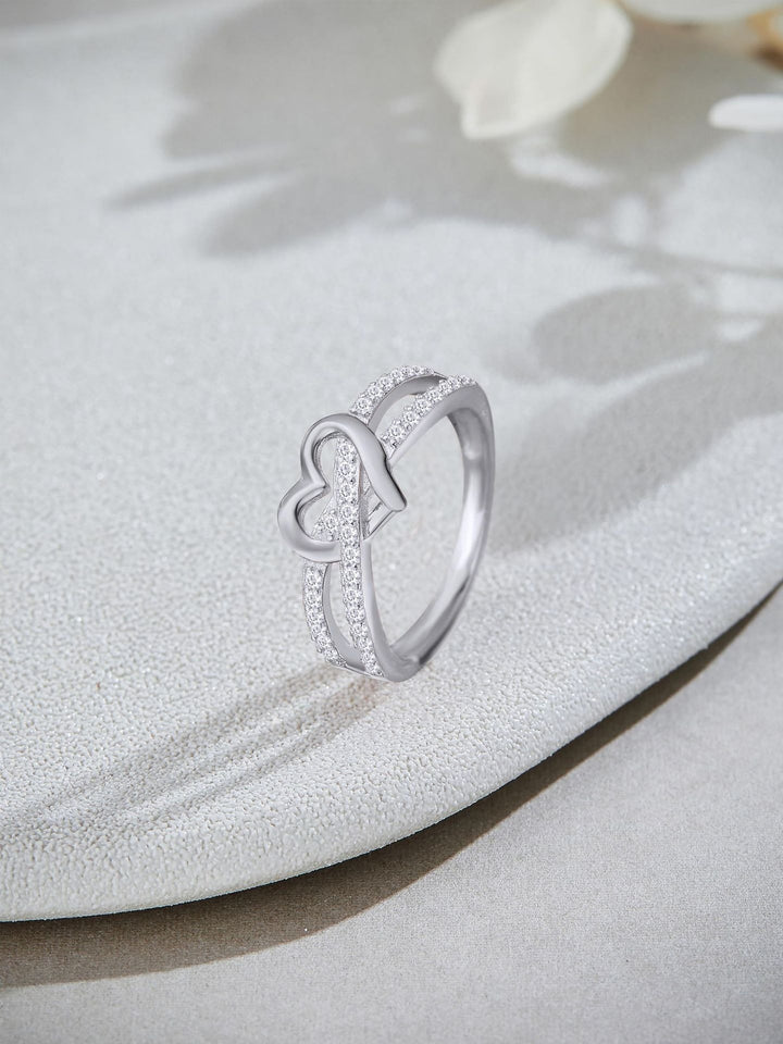 Infinite Heart Glow Two-Tone Diamond-Encrusted Heart Ring