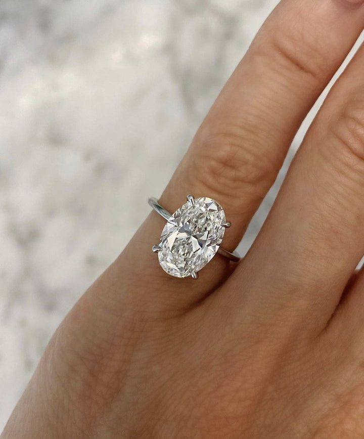 Classic Oval Central Stone Ring