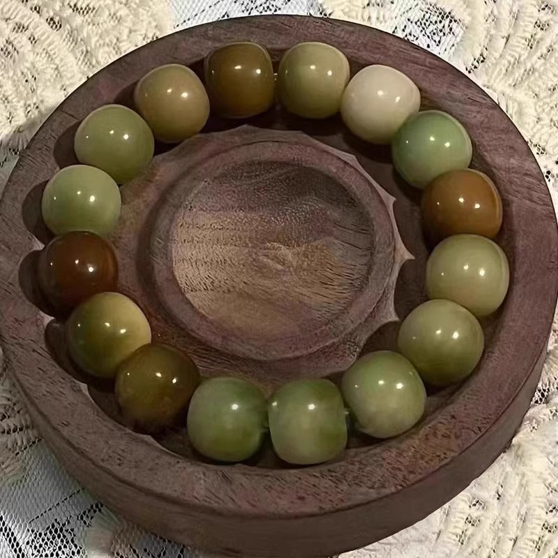 Multi-Color Natural Crystal Barrel Bead Bracelet - Oriental Zen Personalized Bracelet, Unisex Energy Accessory