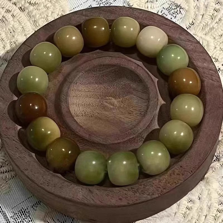 Multi-Color Natural Crystal Barrel Bead Bracelet - Oriental Zen Personalized Bracelet, Unisex Energy Accessory