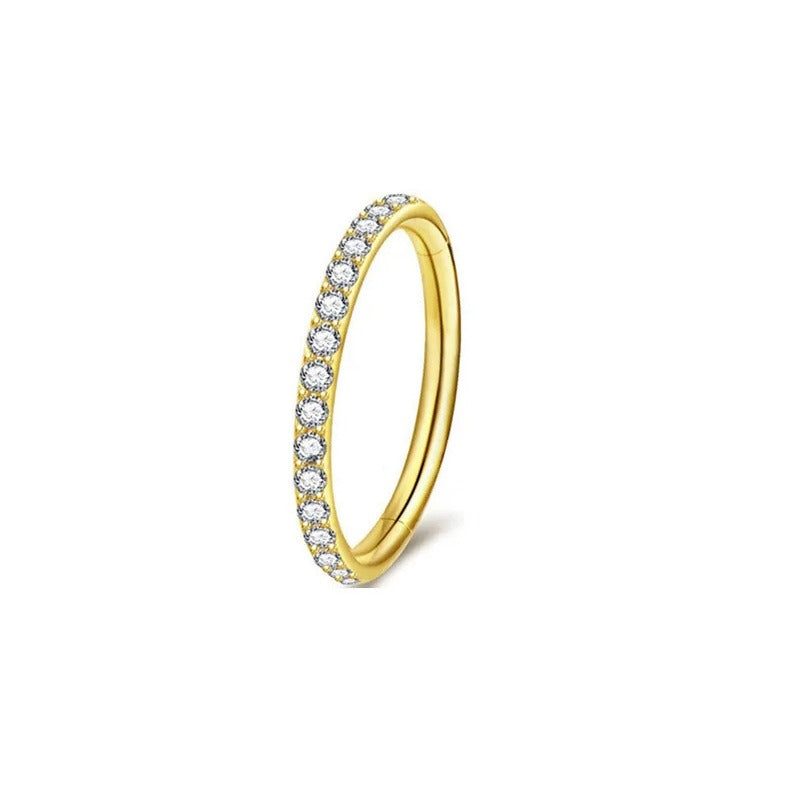 Multi-Color Paved Diamond Circular Multi-Purpose Earring/Nose Ring S925 Silver High-End Piercing Jewelry
