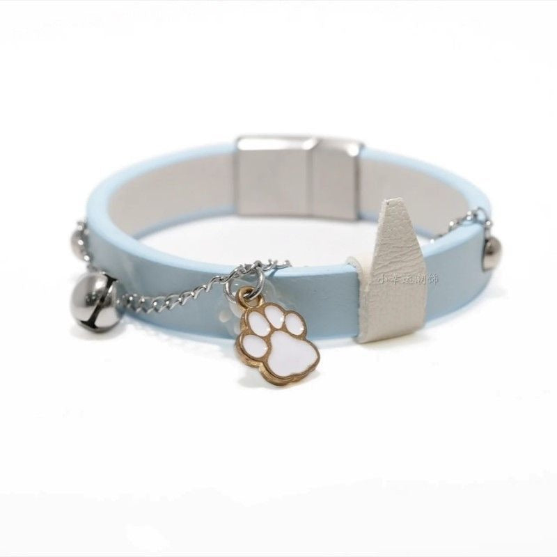 Multi-Color Cat Paw Bell Leather Bracelet - Light Luxury Cute Niche Bracelet