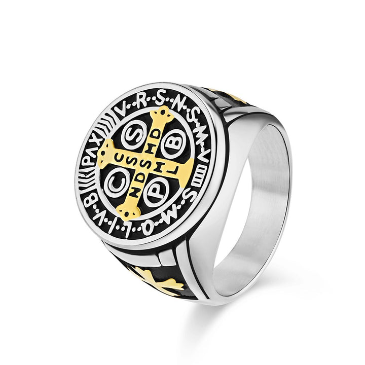 18K Gold/Silver Vintage Totem Light Luxury Niche Band