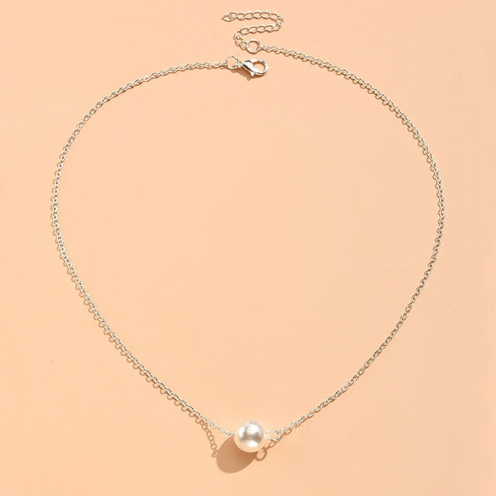 18K Gold/Silver Single Pearl Necklace - Light Luxury Minimalist Choker