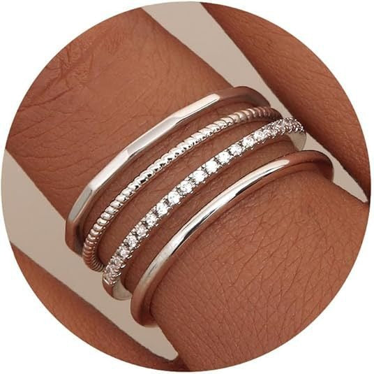 18K Gold / 18K White Gold Minimal Stacking Ring Collection | Everyday Essential