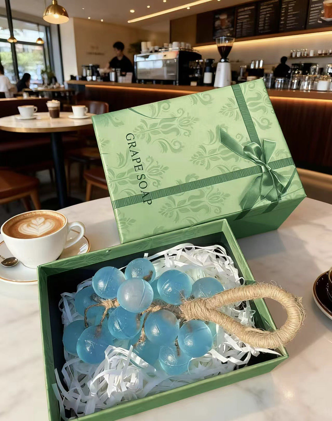 Grape-Shaped Handmade Soap Gift Box (20 pcs) | Botanical Essential Oil Soaps