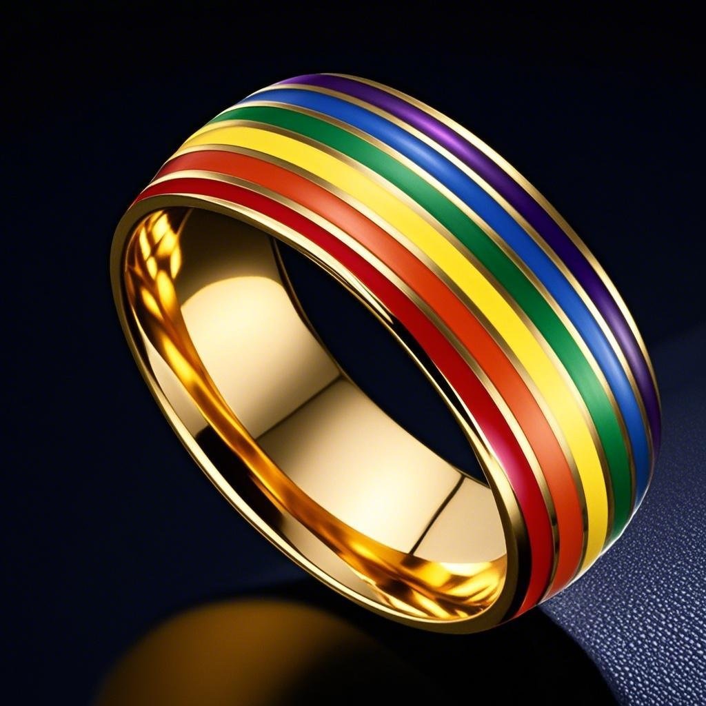 Rainbow Flag Ring - Multi-Color Pride Symbol Ring, Fashion Accessory