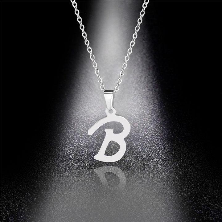 26 Letters Optional Minimalist Silver Necklace - Unisex Personalized Custom Initial Name Accessory